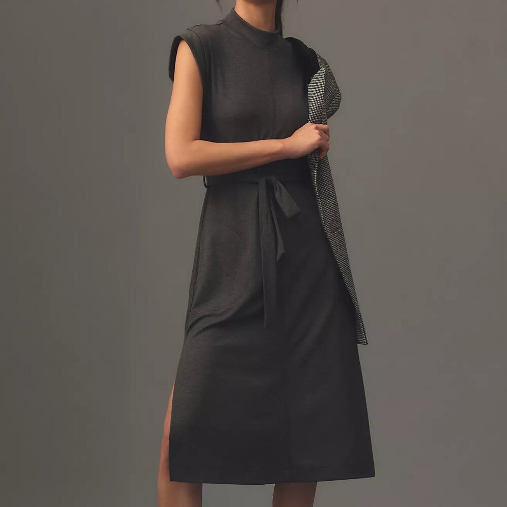 Daily Practice by Anthropologie Lola Midi Dress, Dark Gray, Size M